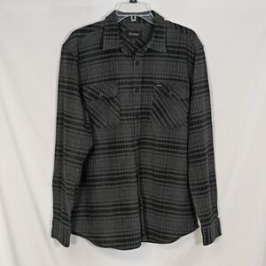 EUC Brixton Men's Grey Plaid Button-Up Shirt Size Large